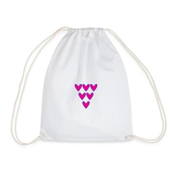 HEART. HEARTS. VALENTINE'S DAY. LOVE. LOVE. COUPLE. - Drawstring Bag - white - Front