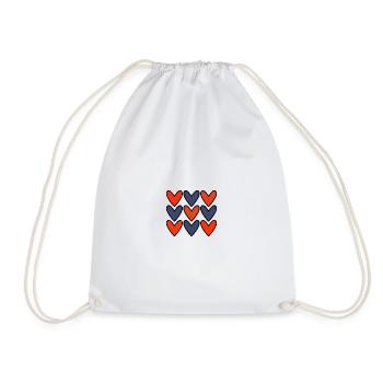 HEART. HEARTS. VALENTINE'S DAY. LOVE. LOVE. COUPLE. - Drawstring Bag - white - Front