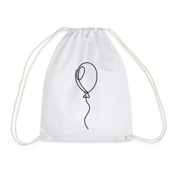 Balloon Sketch with String – Motif - Drawstring Bag - white - Front