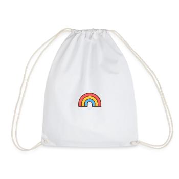 Bright retro rainbow - Drawstring Bag - white - Front