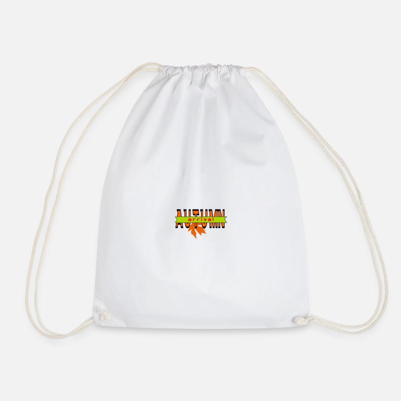 Autumn Leaf Arrival Graphic Design - Drawstring Bag - white