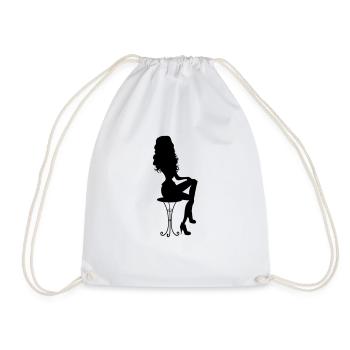 Woman on chair - Drawstring Bag - white - Front