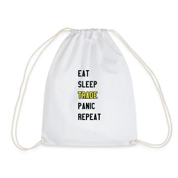 Eat Sleep Trade Panic Repeat - Drawstring Bag - white - Front