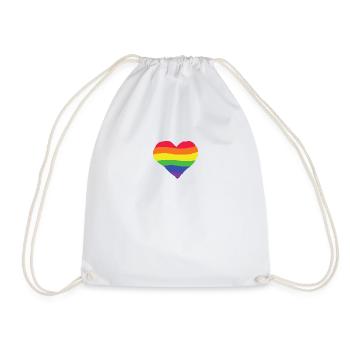 Pride Herz - Regenbogen, Farbe, bunt, lgbtq+ Liebe - Turnbeutel - Weiß - Vorne
