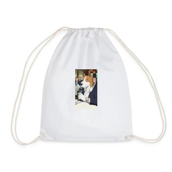 Anime Dog Cartoon Selfmade business - Turnbeutel - Weiß - Vorne