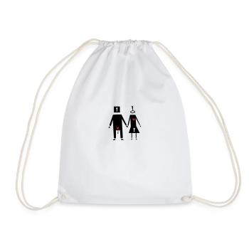 couple couple funny - Drawstring Bag - white - Front