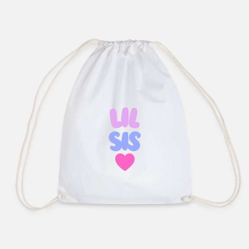 Lil Sis Love - Drawstring Bag - white