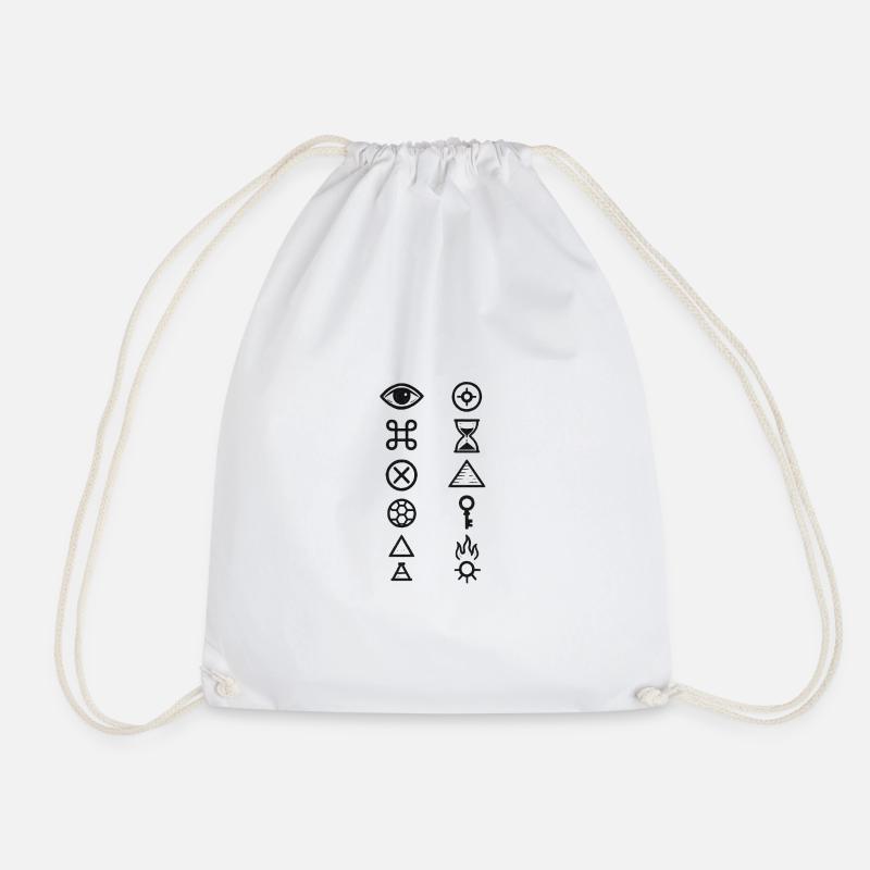 Avi Collection – Mystic Columns - Drawstring Bag - white