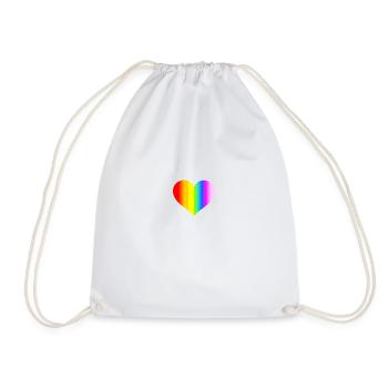 Herz Regenbogen - Turnbeutel - Weiß - Vorne