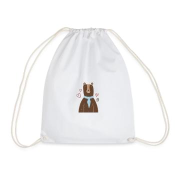 Un joli ours avec une écharpe bleue - Sac de sport léger - blanc - Devant