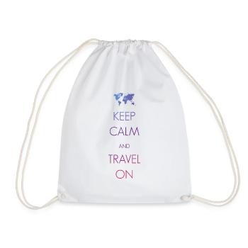 Gardez le calme et voyager - Sac de sport léger - blanc - Devant