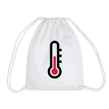 Thermostat Temperatur Symbol Icon - Turnbeutel - Weiß - Vorne