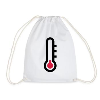 Thermostat Temperatur Symbol Icon - Turnbeutel - Weiß - Vorne