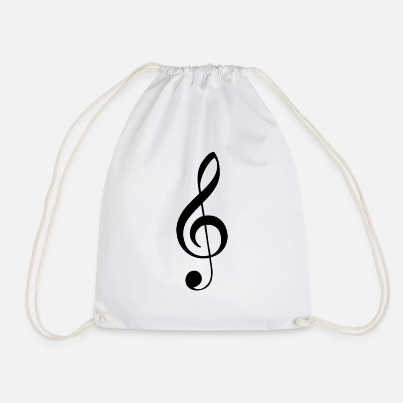 Clef treble clef - Drawstring Bag - white