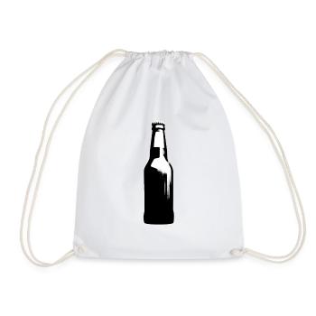 Einfach Bier | Silhouette einer Bierflasche - Turnbeutel - Weiß - Vorne