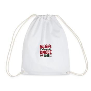 My Gift Is My New Name Uncle 2025 - Drawstring Bag - white - Front