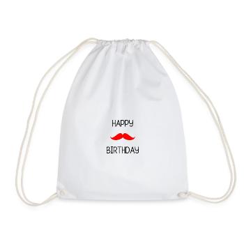 HAPPY BIRTHDAY. HAPPY BIRTHDAY. ANNIVERSARY. - Drawstring Bag - white - Front