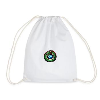 Green Dragon with Diamond - Drawstring Bag - white - Front