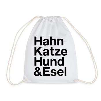 BREMEN Stadtmusikanten Hahn Esel Hund Katze - Turnbeutel - Weiß - Vorne