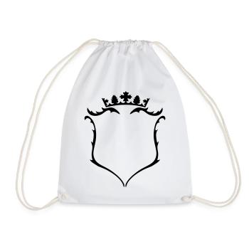 A crest with crown - Drawstring Bag - white - Front