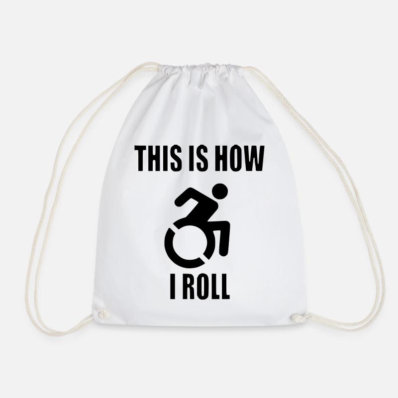 So rolle ich meinen Rollstuhl # - Turnbeutel - Weiß
