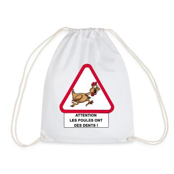 Les poules ont des dents ! - Sac de sport léger - blanc - Devant