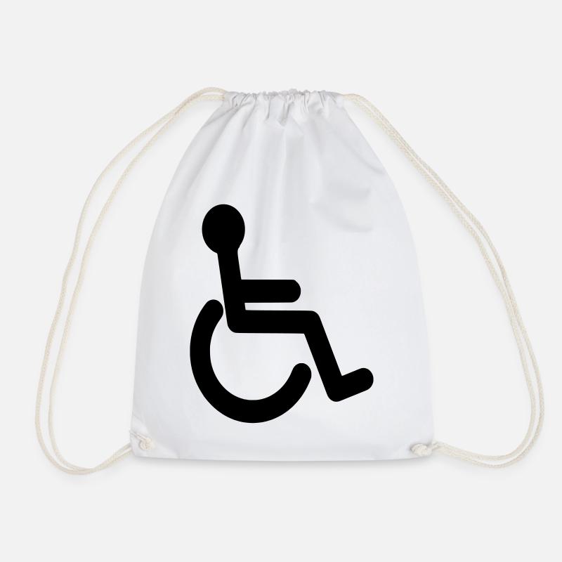 Grundlegendes Rollstuhlsymbol # - Turnbeutel - Weiß