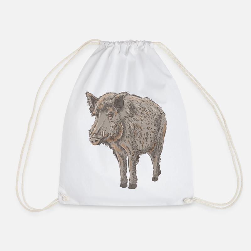 Boar - Drawstring Bag - white