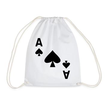 Card Game Card Ace of Spades - Drawstring Bag - white - Front