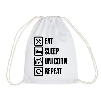 Eat Sleep Unicorn Repeat - Turnbeutel - Weiß - Vorne