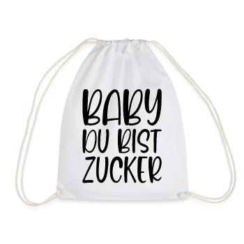 Baby Du bist Zucker Süße Liebeserklärung Geschenk - Turnbeutel - Weiß - Vorne