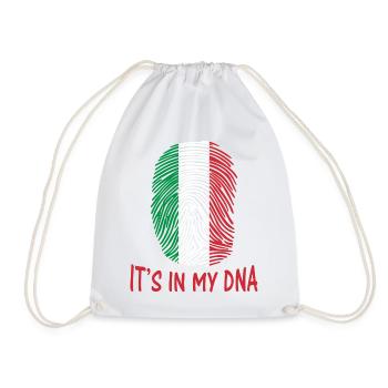 Aufkleber Design Flagge von Italien Italien ist es in meiner DNA - Turnbeutel - Weiß - Vorne