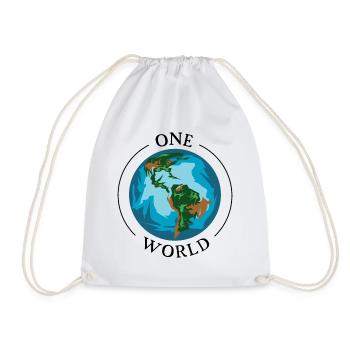 one world earth planet symbol Erde Welt Einheit - Turnbeutel - Weiß - Vorne