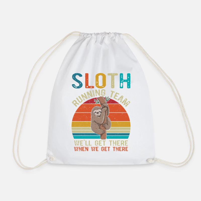 Funny Sloth Running Team - Drawstring Bag - white