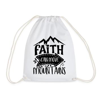 Faith Can Move Mountains Inspiration - Drawstring Bag - white - Front