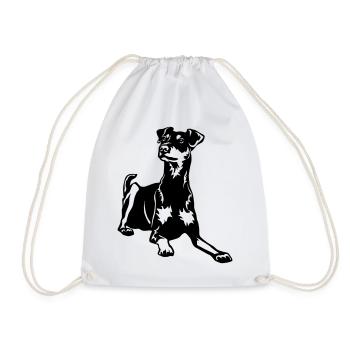 German Pinscher - Drawstring Bag - white - Front