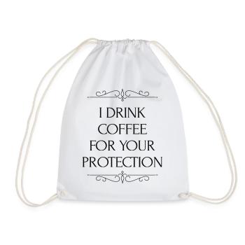Je bois du café pour votre protection - Sac de sport léger - blanc - Devant