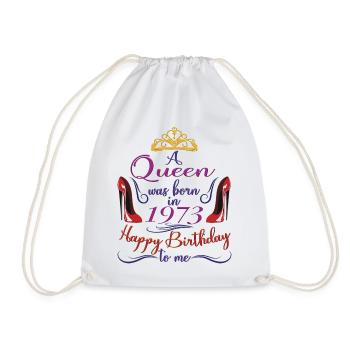 Une reine est née en 1973 - 50 ans anniversaire - Sac de sport léger - blanc - Devant