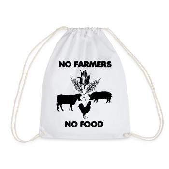 Farm products no farmer no food english - Drawstring Bag - white - Front