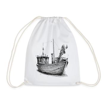 Fishing boat from the Baltic Sea - Drawstring Bag - white - Front