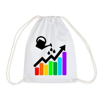 Better results colored graph and watering can - Drawstring Bag - white - Front