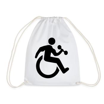 Rollstuhl-Fitness-Symbol für Kraftpakete* - Turnbeutel - Weiß - Vorne