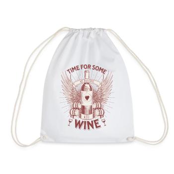Il est temps de boire du vin - Sac de sport léger - blanc - Devant