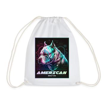 Bulldog Américain Neon Cyberpunk - Sac de sport léger - blanc - Devant