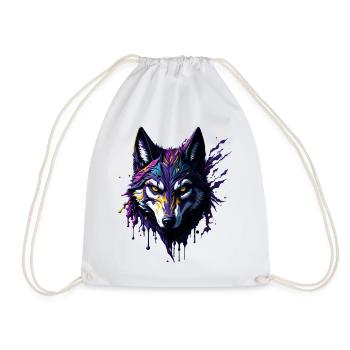 Kunst Pop Art Wolf - Turnbeutel - Weiß - Vorne