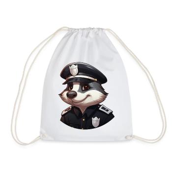 Dachs Polizistin - Turnbeutel - Weiß - Vorne