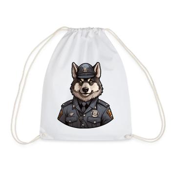 Loup policier - Sac de sport léger - blanc - Devant