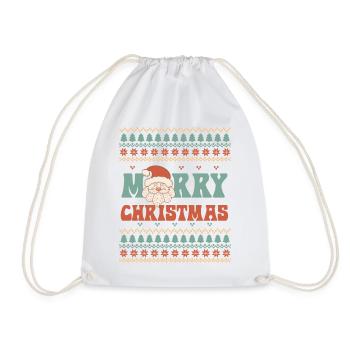 Ugly Christmas Sweater - Drawstring Bag - white - Front