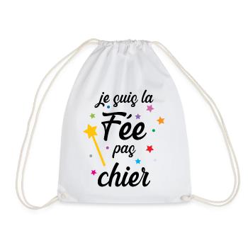 Je suis la Fée pas chier ! - Sac de sport léger - blanc - Devant
