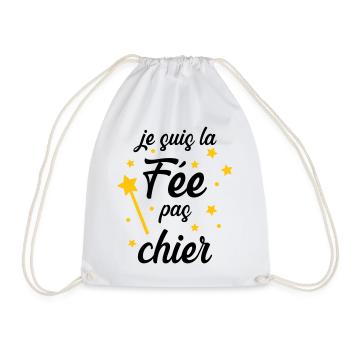 Je suis la Fée pas chier ! - Sac de sport léger - blanc - Devant